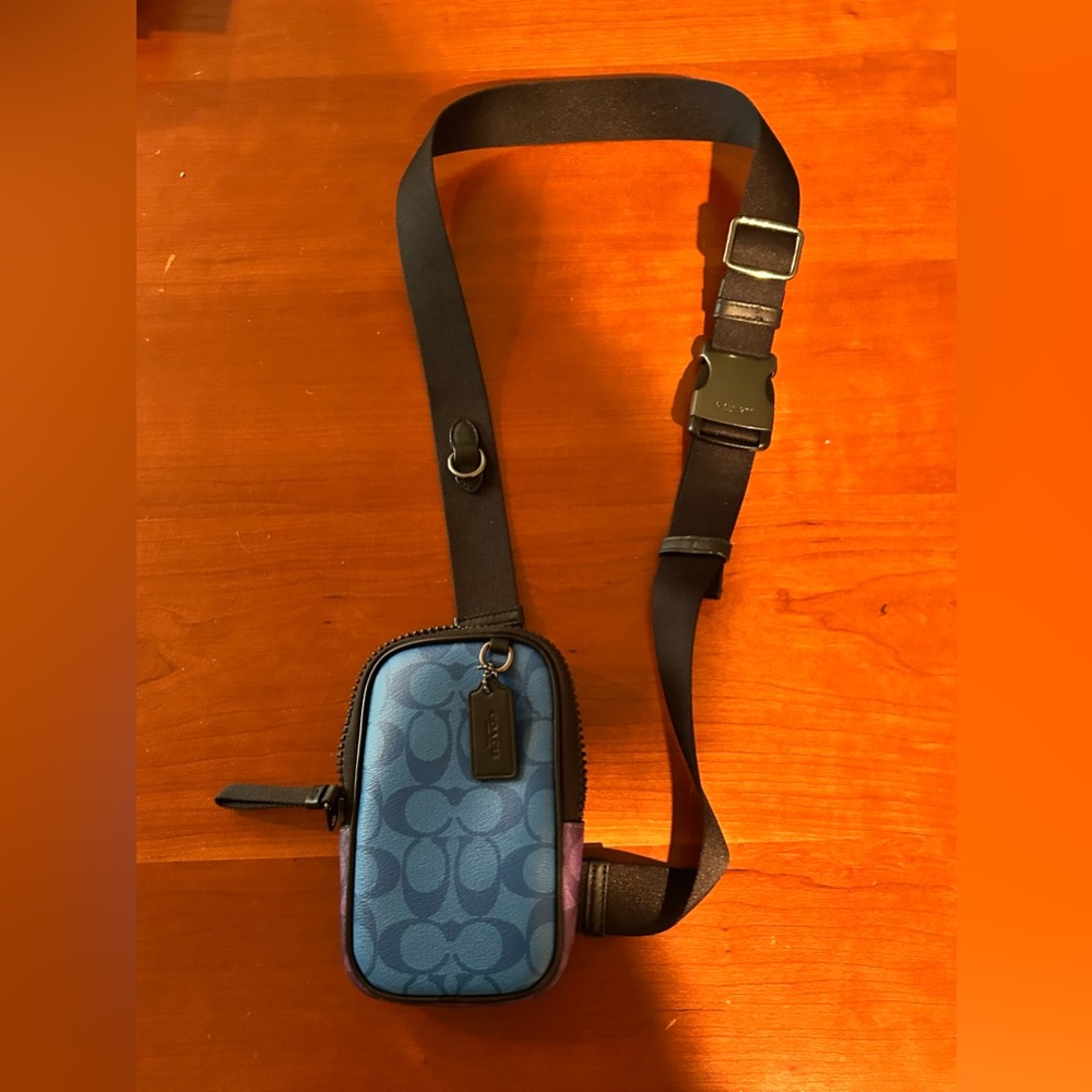 Coach Blue and Black Belt Bag
